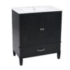 Vintage Style 30" Bathroom Vanity With Sink, Multi Functional Storage, Soft Closing Door - Black - Image 20
