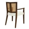 Mid Century Modern Arm Dining Chair (Set of 2) With Rattan Backrest - Beige / Walnut - Image 7