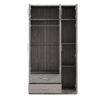 Modern 3 Door Mirror Wardrobe With 2 Drawers And Top Cabinet - Gray - Image 2