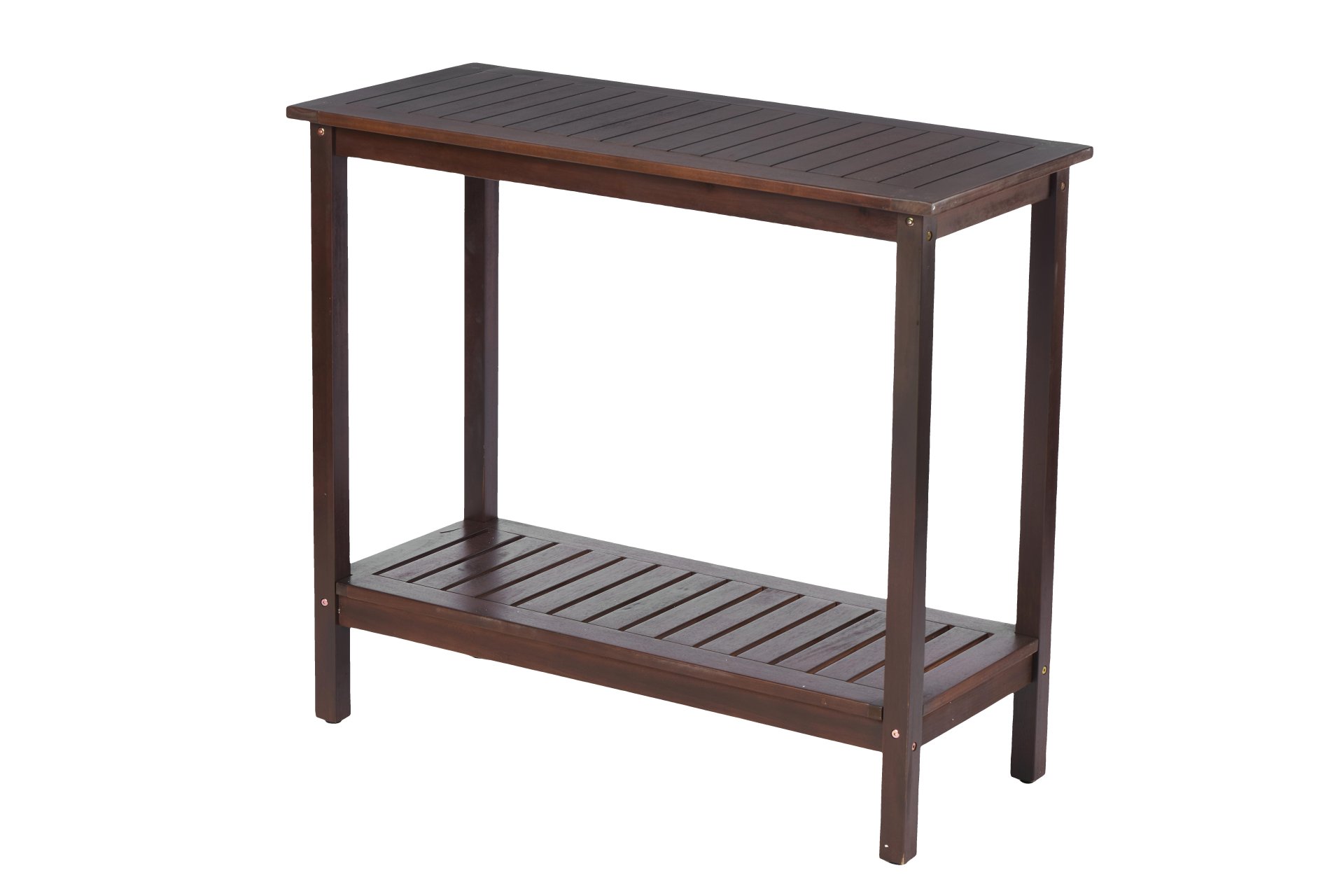Workstation For Garden Balcony Garage, Acacia Console Potting Table - Brown - Image 8