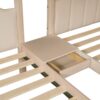 Full Over Twin & Twin Triple Bunk Bed With Drawers And Guardrails - Beige - Image 15