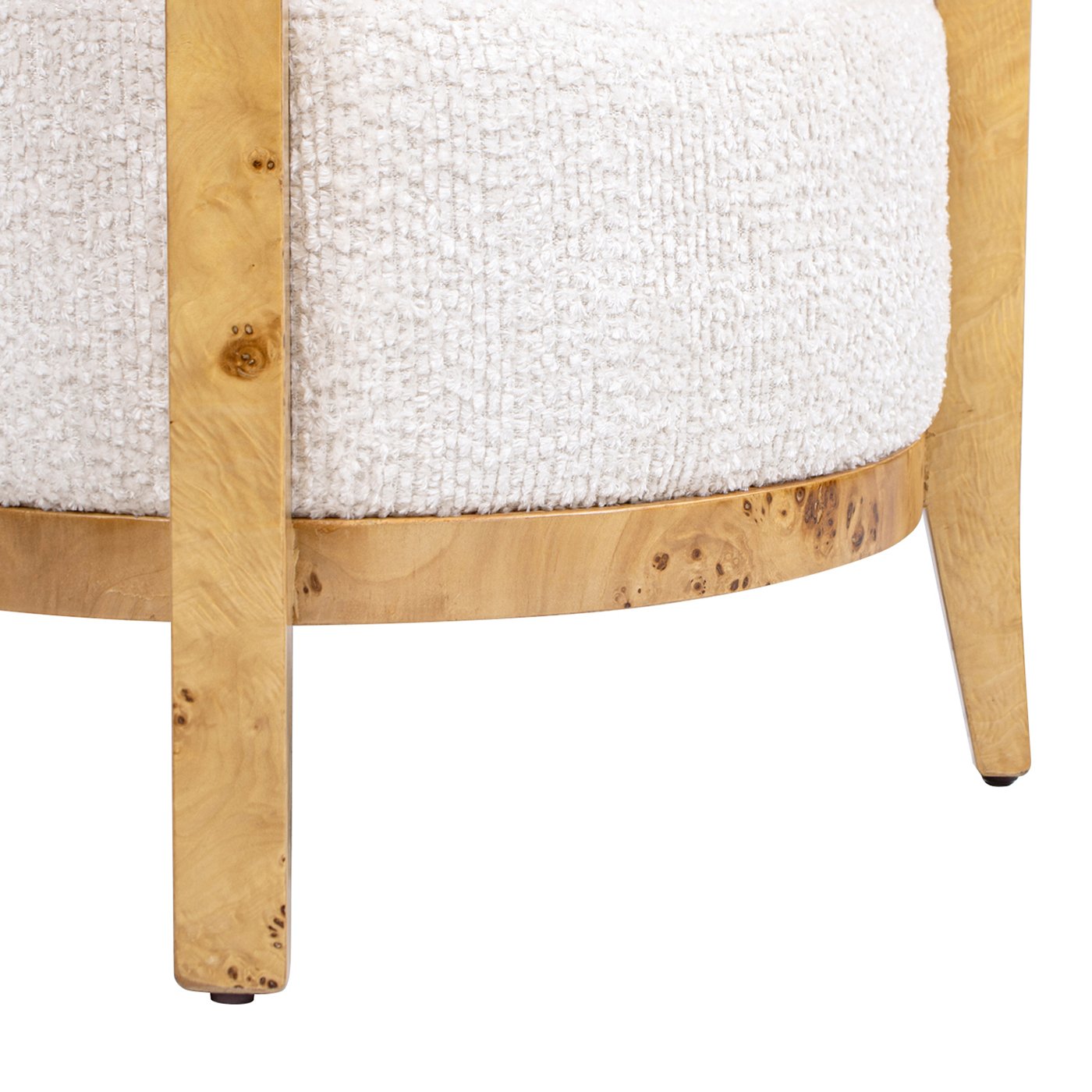 Madrid - Burl Barrel Accent Arm Chair - Seashell White - Image 7
