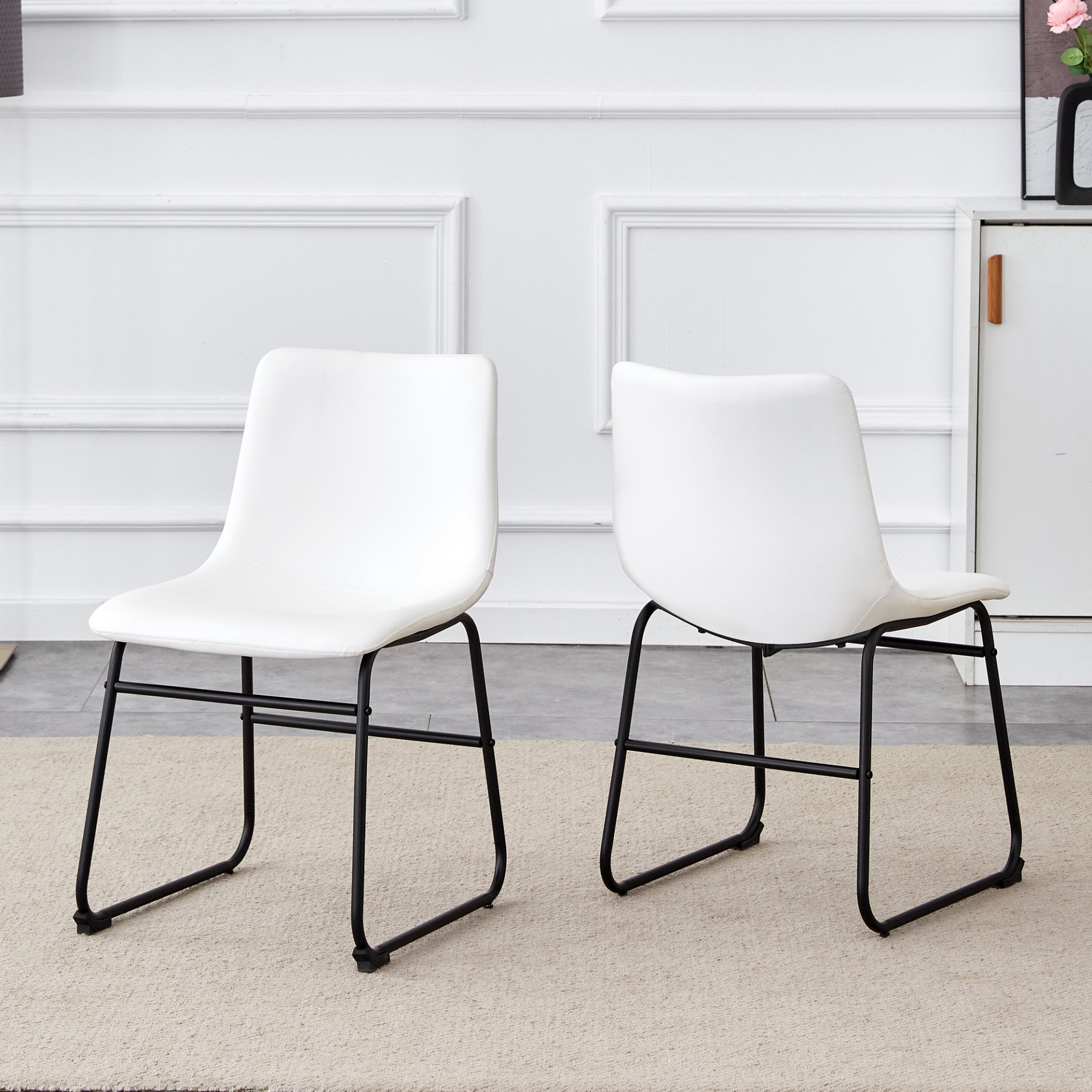 (Set of 4) Classic Chairs, A Stylish Seat Perfect For Modern Minimalist And Industrial Style Environments - White - Image 6