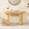 Jesse - Single Drawer Oval Computer Desk - Warm Natural Brown Burl - Image 7