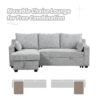 Pull Out Sleeper Sofa L-Shaped Couch Convertible Sofa Bed With Storage Chaise, Storage Racks And USB Ports - Light Gray - Image 6