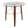 Trilogy - Contemporary Round Dinette Table - Walnut / Clear - Image 2