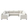 Modular Sectional Reversible U Shaped Couch Set, Free Combination Minimalist Style, Oversized 8 Seat Convertible Sofa - Cream - Image 2