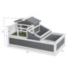 Luxury 3 Room Wooden Tortoise House Habitat With Turf Balcony & 2 Stories - Gray / White - Image 3