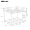 Full Over Full Metal Bunk Bed, Low Bunk Bed With Ladder - White - Image 3