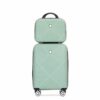 2 Piece Luggage Set With Spinner Wheels, Lightweight Suitcase (20 / 14) - Olive Green - Image 4