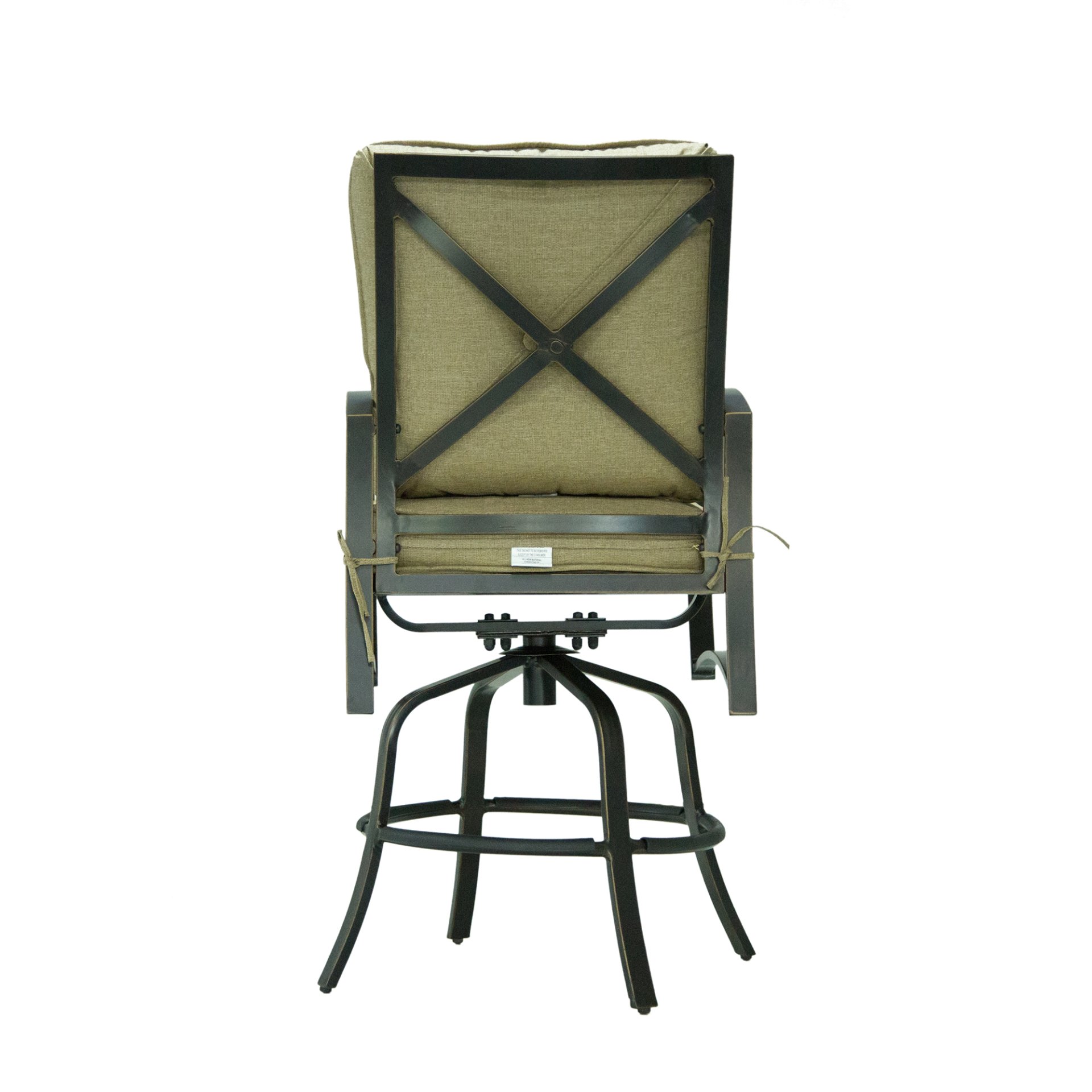 Bar Chair With Back And Seat Cushion (Set of 2) - Antique Bronze - Image 5