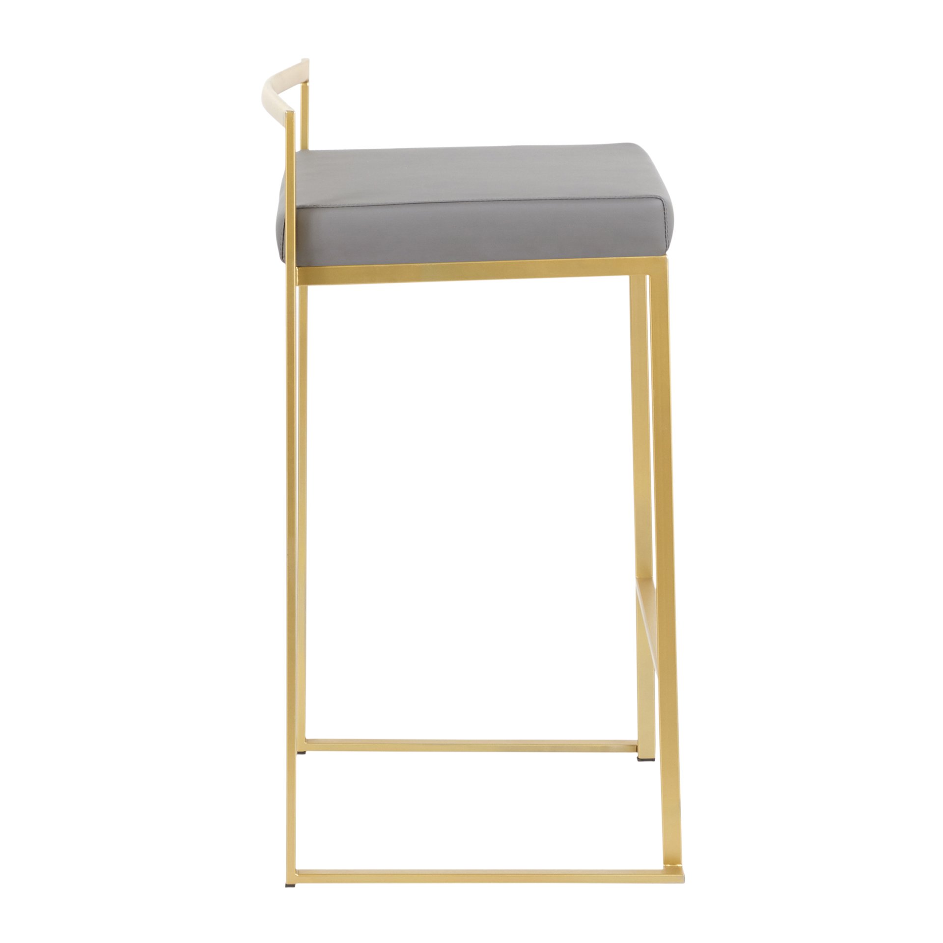 Fuji - Contemporary Counter Stool (Set of 3) - Gold / Gray - Image 3