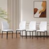 Luxury Simple Chair (Set of 4) - White / Black - Image 2