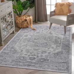 Marfi - 5' X 7' Oriental Area Rug - Silver