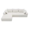 Modular Sectional Living Room Sofa Set, Modern Minimalist Style Couch, Upholstered Sleeper Sofa Salon, 2 Piece Free Combination, L-Shape - Cream - Image 29