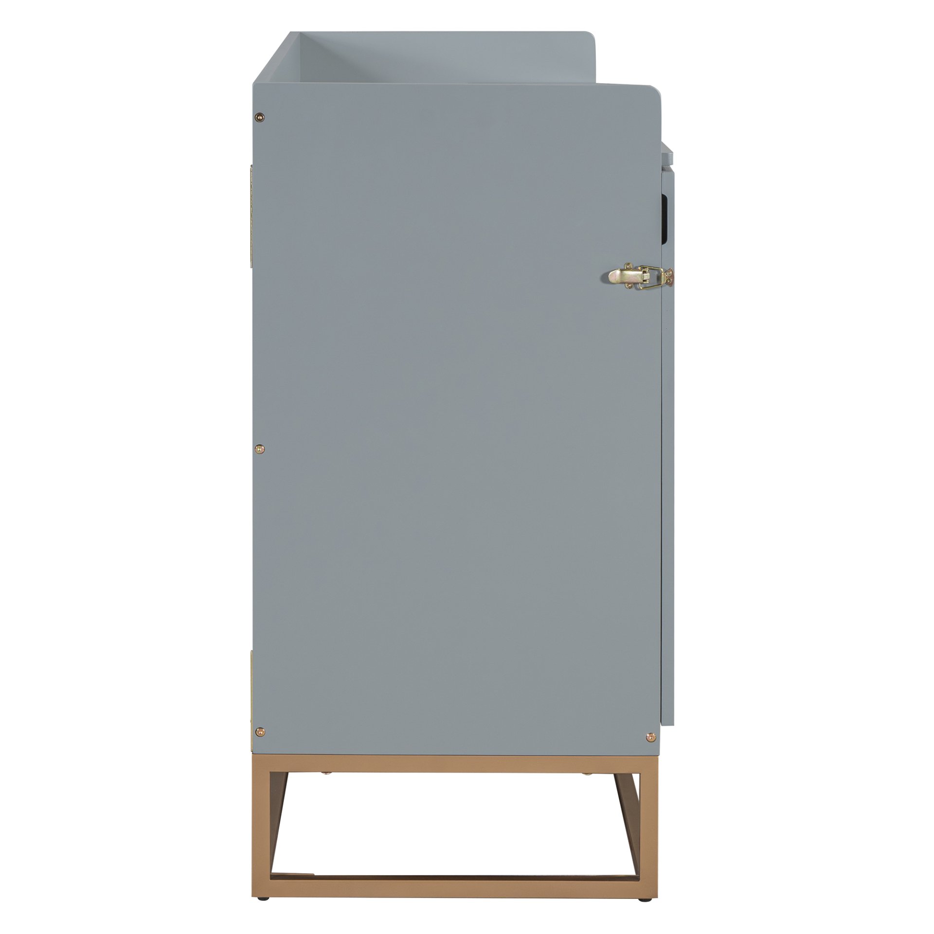 Queen Size Murphy Bed With Iron Legs, Modern Design - Gray - Image 6