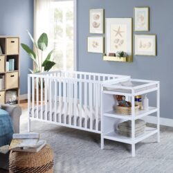 Palmer - 3 In 1 Convertible Crib, Changer Combo - White