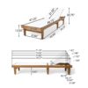 Outdoor Chaise Lounge With Acacia Wood Frame - White / Teak - Image 3