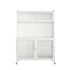 Contemporary Kitchen Pantry Cabinet With Glass Doors, Adjustable Shelves, Steel - Brushed Nickel - Image 13