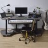 Eleazar - Music Recording Studio Desk Wood - Black Oak - Image 6