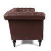 83.66" Width Traditional Square Arm Removable Cushion 3 Seater Sofa - Dark Brown - Image 6