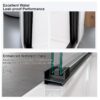 Modern Semi Frameless Double Sliding Shower Door With Sgcc Tempered Glass - Matte Black - Image 11
