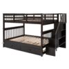 Full Over Full Stairway Bunk Bed With Twin Size Trundle, Storage And Guard Rail For Bedroom - Espresso - Image 4