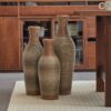 Desktop Vase, Classic And Neat Floor Vase, High Independent Flower Stand, Home Decoration Flower Stand (Set of 3) - Brown Gray - Image 11