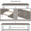 7 Piece Dining Table Set Retro Style With Extendable Table And 6 Upholstered Chairs - Brown / White - Image 7