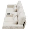 Upholstered Sofa With Console, 2 Cupholders And 2 USB Ports Wired Or Wirelessly Charged, Modern Linen Fabric Couches With 4 Pillows (4 Seat) - Beige - Image 8