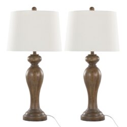 Peppa - Contemporary Table Lamp (Set of 2) - Opal Gray / Off White