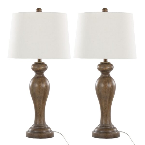 Peppa - Contemporary Table Lamp (Set of 2) - Opal Gray / Off White
