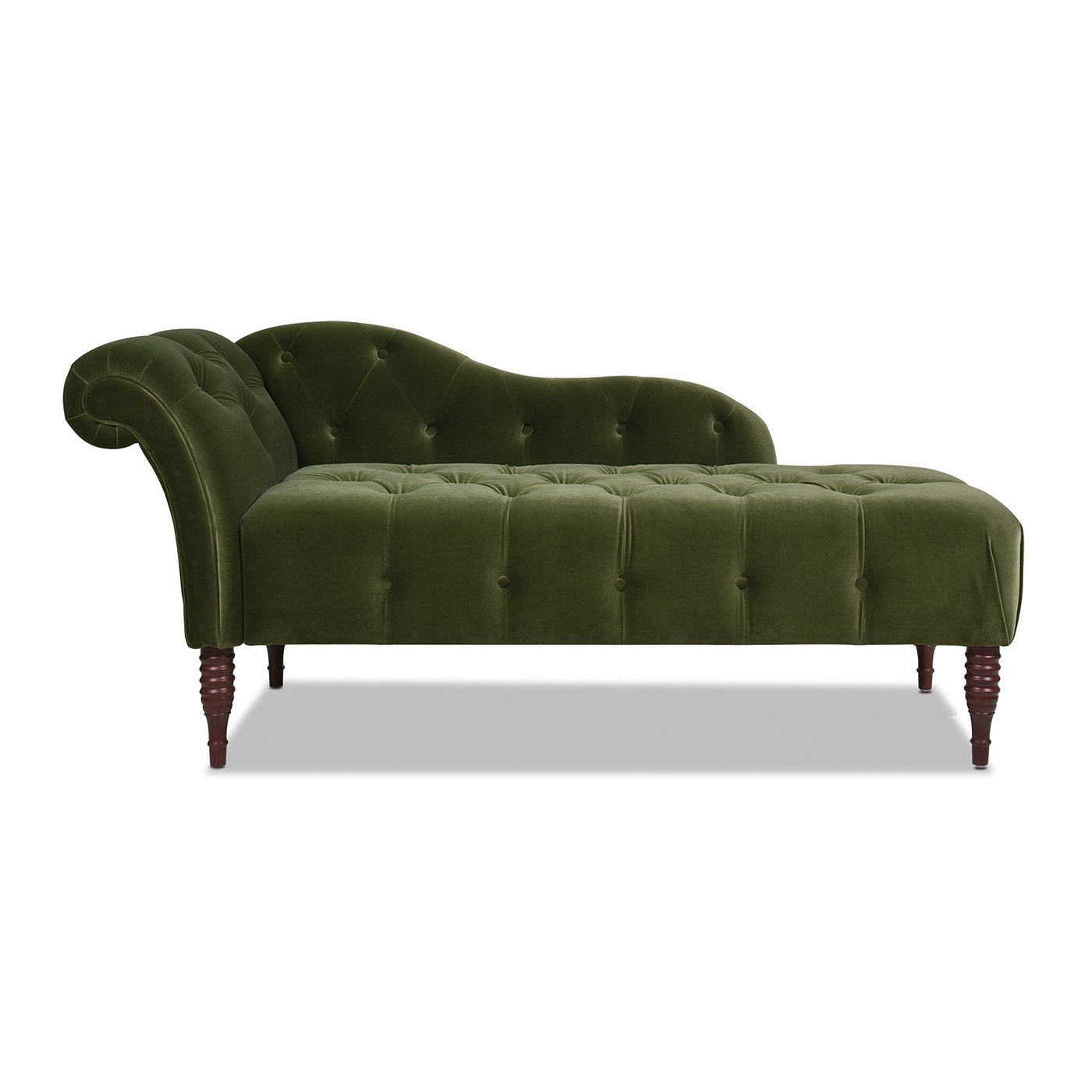 Samuel - Tufted Roll Arm Chaise Lounge - Olive Green - Image 8