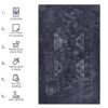 Maval - 2'6'' X 10' Washable Runner Rug - Black / Gray - Image 7