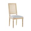 French Country Dining Chairs (Set of 4) Cane Backrest & Upholstered Seats, Rustic Weathered - Grayish Green - Image 11