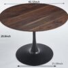 Tulip Table Mid-Century Dining Table For 4 - 6 People With Round MDF Table Top, Pedestal Dining Table, End Table Leisure Coffee Table - Walnut - Image 10