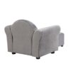 Kids Velvet Upholstered Chair With Ottoman For Comfortable Seating - Gray - Image 9