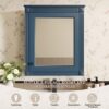 Wall Mounted Bathroom Storage Cabinet With Mirror, Medicine Cabinet With Height Adjustable Shelf, Over The Toilet Space Saver Cabinet - Blue - Image 5