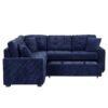 L-Shape Sofa Bed Pull-Out Sleeper Sofa With Wheels, USB Ports, Power Sockets For Living Room - Navy Blue - Image 23