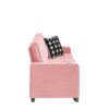 Modern Snowfleece Fabric 3 Seater Sofa With Cup Holders For Living Room Bedroom Office - Pink - Image 13