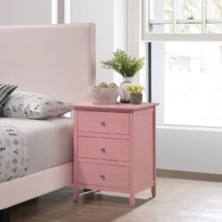Transitional Nightstand For Bedrooms - Pink