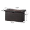 Custer - Rectangular Fire Pit 50, 000 Btu Magnesium Oxide - Brown - Image 3