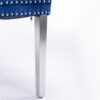 Nikki - Modern, High-End Tufted Solid Wood Contemporary Velvet Upholstered Dining Chair With Chrome Stainless Steel Plating Legs, Nailhead Trim, (Set of 2) - Blue / Chrome - Image 13
