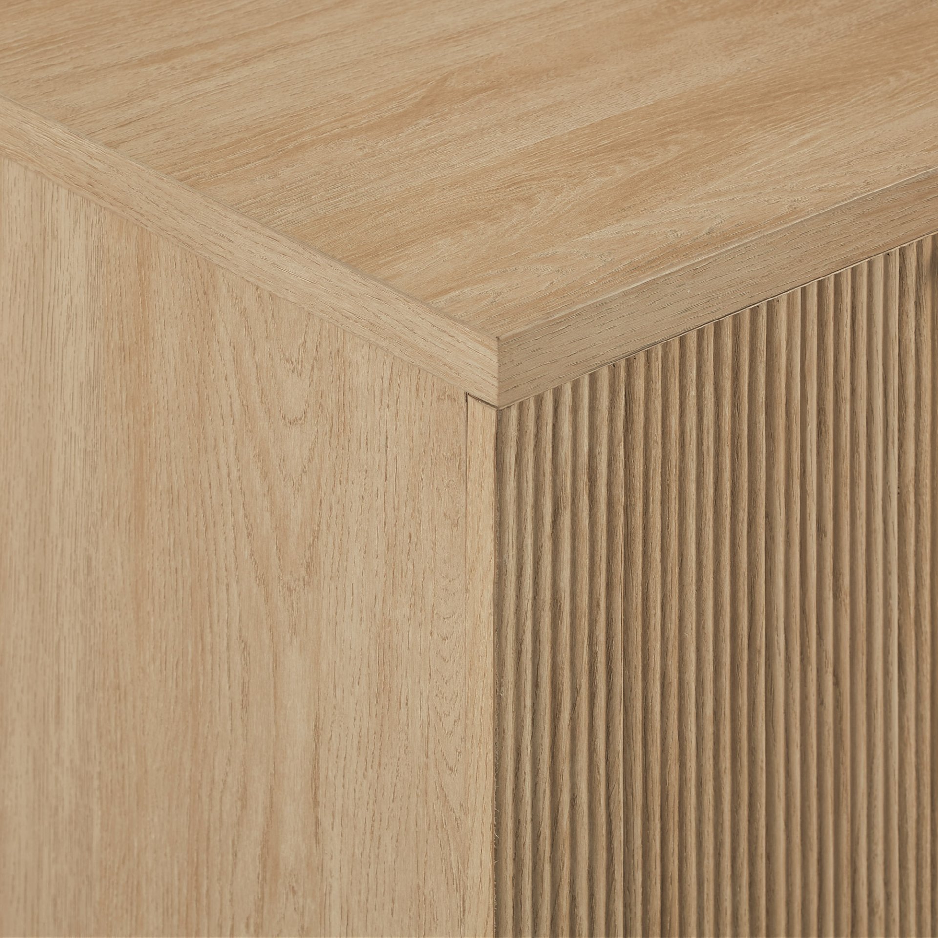 Modern Scandi Fluted Door Storage Console - Coastal Oak - Image 5