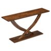 Console Table With Cross Leg Base And Reinforced Support Plate - Brown - Image 6