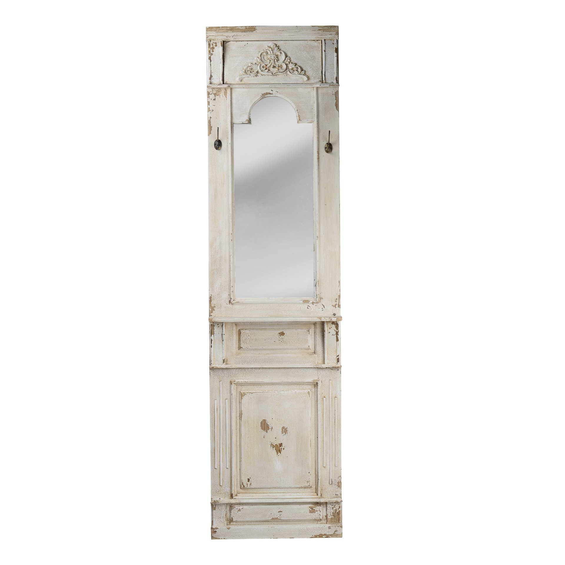 Classic Vintage Antique Wall Mirror, French Country Wall Decor - White - Image 2
