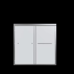 56" -60" W*58" H Semi-Frameless Double Sliding Tub Door, Bypass Bathtub Shower, 1 / 4" (6Mm) Thick SGCC Tempered Glass Door - Chrome