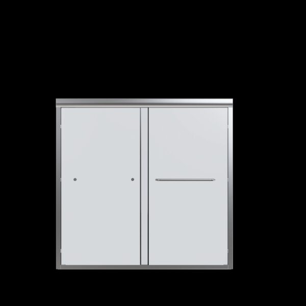 56" -60" W*58" H Semi-Frameless Double Sliding Tub Door, Bypass Bathtub Shower, 1 / 4" (6Mm) Thick SGCC Tempered Glass Door - Chrome