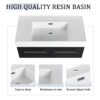 Modern 36" Wall Mounted Bathroom Vanity With Thick Edge Resin Sink And Storage Rack Plywood - Black Chestnut - Image 7