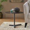 Industrial Style Elliptical Side Table With Aluminum Frame - Bronze - Image 2